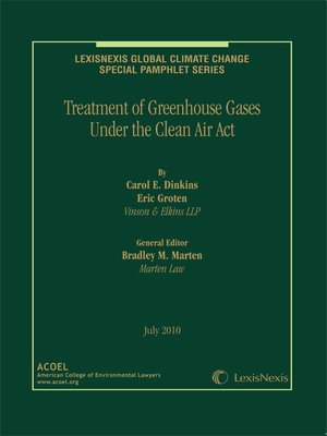 cover image of Treatment of Greenhouse Gases Under the Clean Air Act